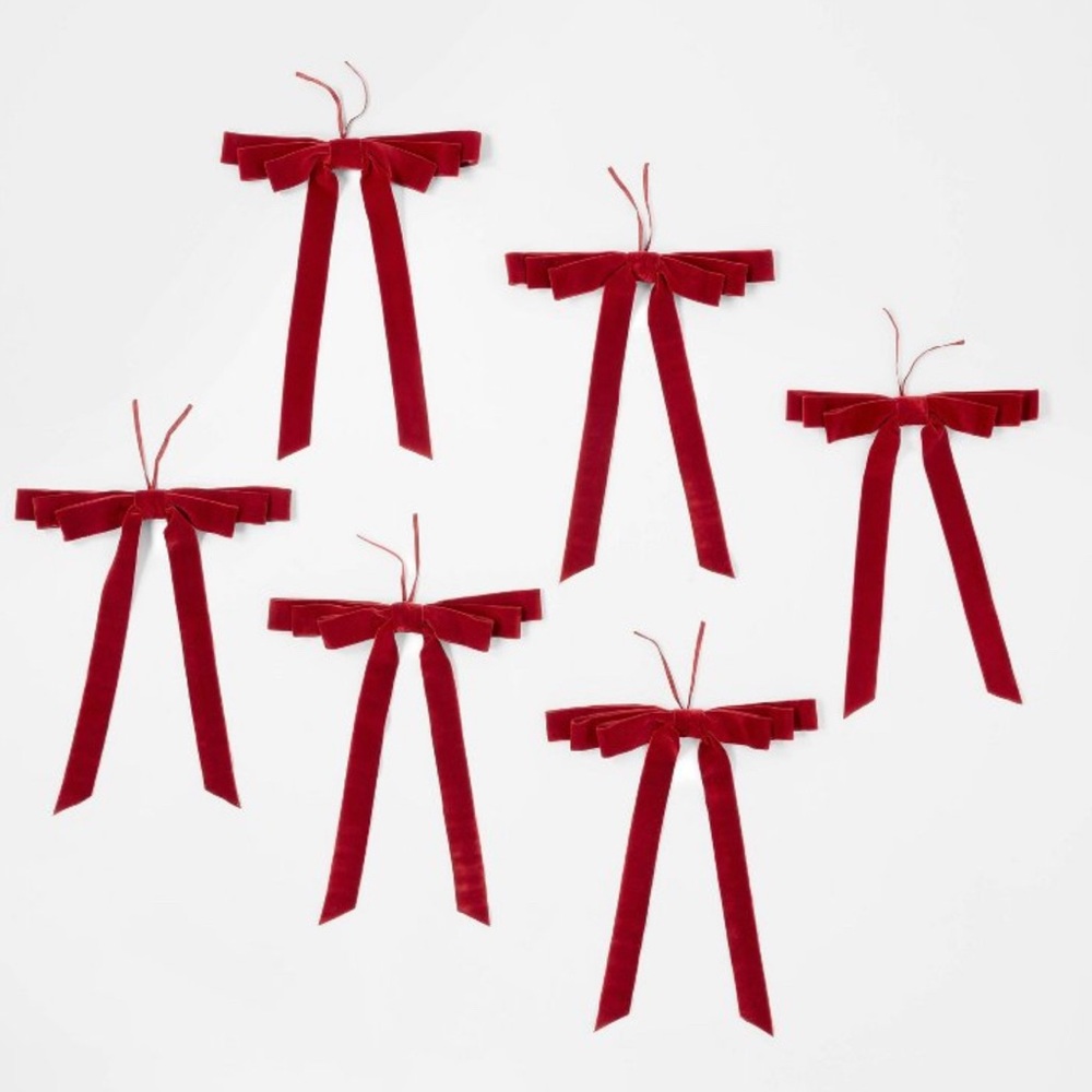 LAST ONE Velvet Holiday Bows Studio McGee Oversized Decor Burgundy Red Valentine